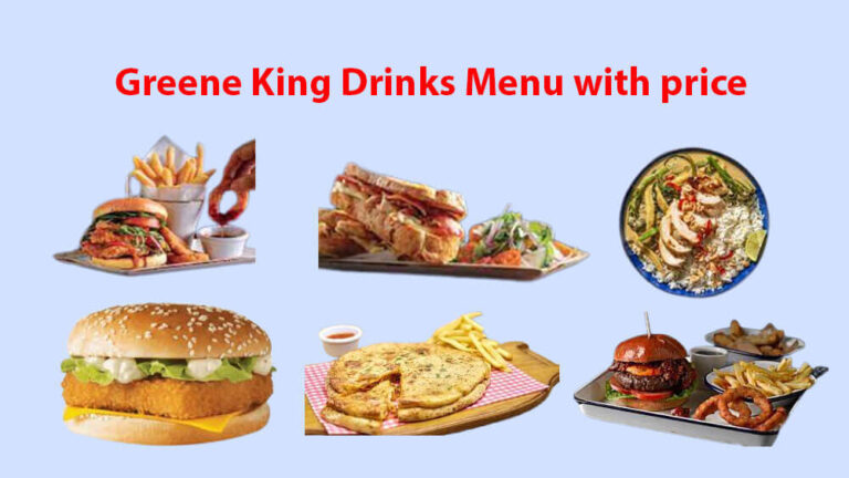 greene king drinks menu with price