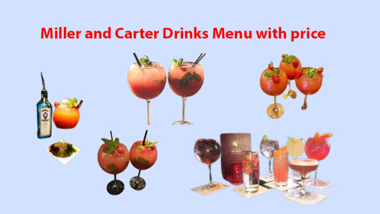 miller and carter drinks menu with price