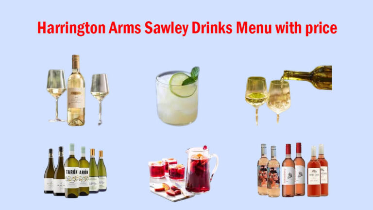 harrington arms sawley drinks menu with price