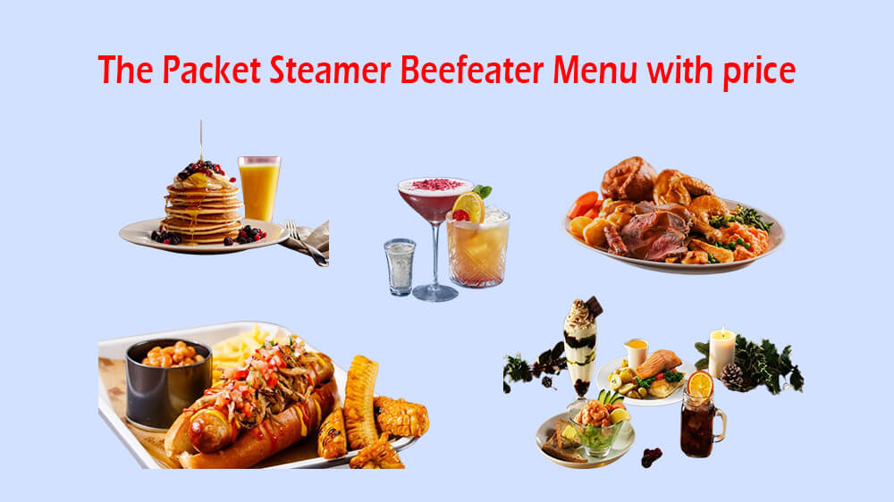 the packet steamer beefeater menu with price