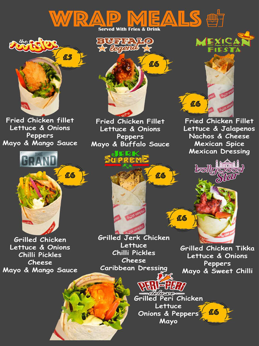 chicken stop dewsbury wrap meals