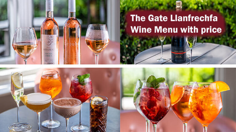 the gate llanfrechfa wine menu with price